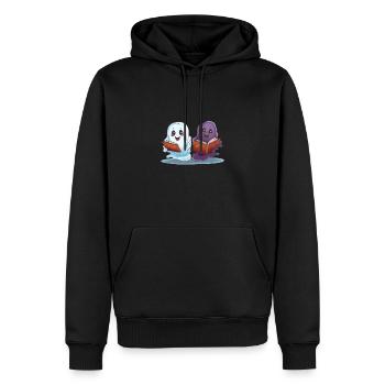 Groovy Lire la suite Livres Ghost Cute Funny - Sweat à capuche Premium bio Homme - noir - Devant - Nico (187cm)