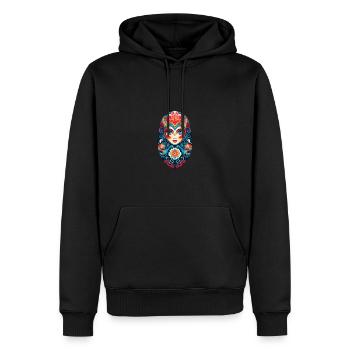 Poupée gigogne russe - Sweat à capuche Premium bio Homme - noir - Devant - Nico (187cm)