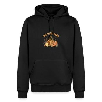Es Ist Die Jahreszeit Pumpkin Spice Latte - Männer Premium Bio Hoodie - Schwarz - Vorne - Nico (187cm)