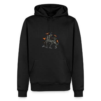 Skeleton Dog Halloween Dog Lover - Sweat à capuche Premium bio Homme - noir - Devant - Nico (187cm)