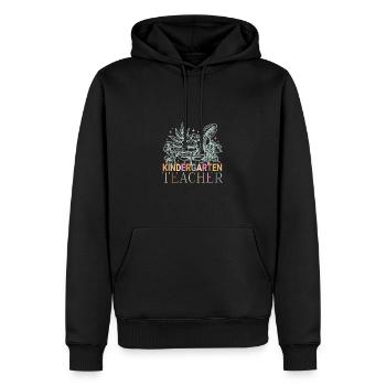 Kindergärtnerin Blume Groovy Teacher Zurück Zur - Männer Premium Bio Hoodie - Schwarz - Vorne - Nico (187cm)