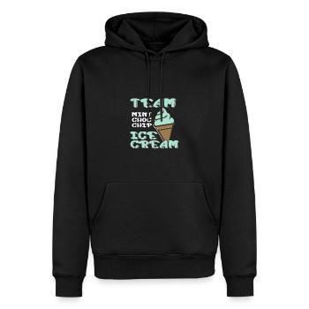 Team Mint Choc Crème glacée Cornet Crème glacée Crème glacée - Sweat à capuche Premium bio Homme - noir - Devant - Nico (187cm)