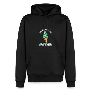 Soit vous aimez les pépites de chocolat à la menthe, soit vous - Sweat à capuche Premium bio Homme - noir - Devant - Nico (187cm)