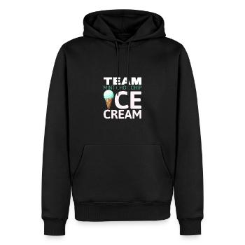 Team Mint Choc Crème glacée Cornet Crème glacée Crème glacée - Sweat à capuche Premium bio Homme - noir - Devant - Nico (187cm)