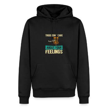 Trees Don't Care Disc Golf Disc Golfer Sport - Men’s Premium Organic Hoodie - black - Front - Nico (187cm)