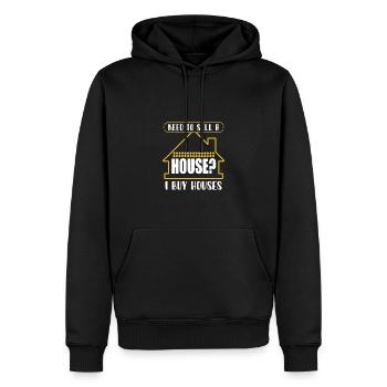 Avez-vous besoin d’une maison à vendre que j’achète - Sweat à capuche Premium bio Homme - noir - Devant - Nico (187cm)