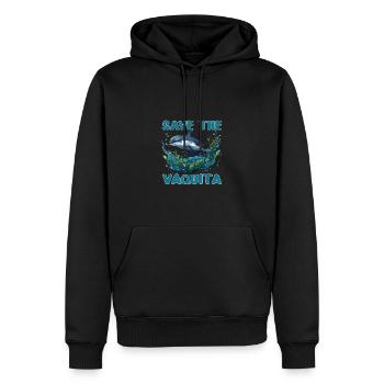 Sauvez le cochito de marsouin vaquita - Sweat à capuche Premium bio Homme - noir - Devant - Nico (187cm)
