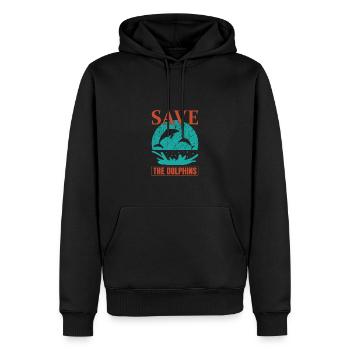 Rettet Den Delfin Schweinswal Cochito - Männer Premium Bio Hoodie - Schwarz - Vorne - Nico (187cm)