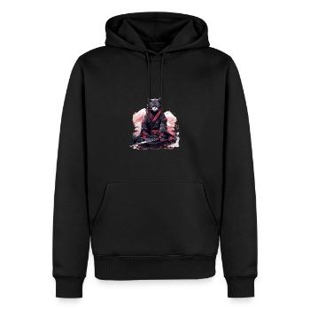 Japanische Kunst Katze Kawaii Anime - Männer Premium Bio Hoodie - Schwarz - Vorne - Nico (187cm)