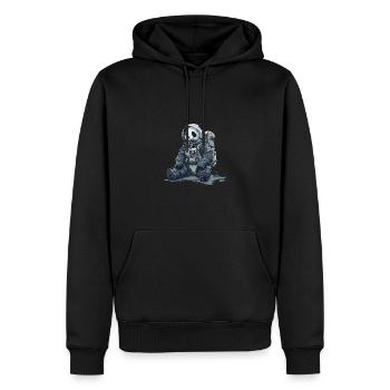 Panda Astronaut - Bamboo Rocket Adventures - Männer Premium Bio Hoodie - Schwarz - Vorne - Nico (187cm)