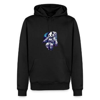Panda Astronaut - Bamboo Rocket Adventures - Männer Premium Bio Hoodie - Schwarz - Vorne - Nico (187cm)