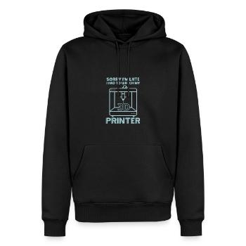 Sorry Ich Bin Zu Spät - 3D Drucker 3D Druck - Männer Premium Bio Hoodie - Schwarz - Vorne - Nico (187cm)
