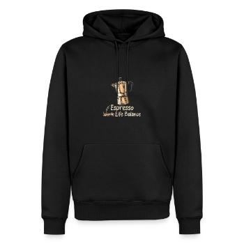 Espresso Life Balance Kaffee Espressomaschine - Männer Premium Bio Hoodie - Schwarz - Vorne - Nico (187cm)