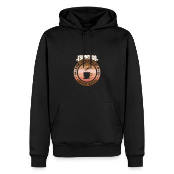 Espresso parce que grandir est difficile - Café - Sweat à capuche Premium bio Homme - noir - Devant - Nico (187cm)