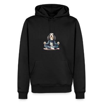 Inspirer, Expirer - Carlin, Yoga, Exercice, Sports canins - Sweat à capuche Premium bio Homme - noir - Devant - Nico (187cm)