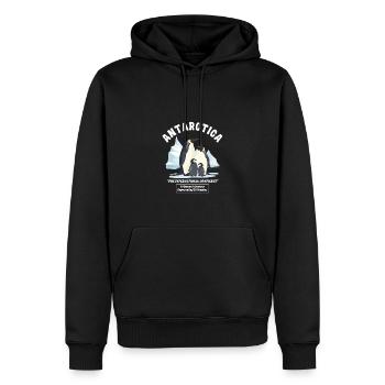 Antarctique - Le continent international - Sweat à capuche Premium bio Homme - noir - Devant - Nico (187cm)