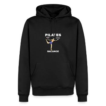 Pilates Balance Wein Und Kaffee Motiv - Männer Premium Bio Hoodie - Schwarz - Vorne - Nico (187cm)