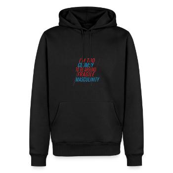 Clumsy Um Fragile Männlichkeit - Männer Premium Bio Hoodie - Schwarz - Vorne - Nico (187cm)
