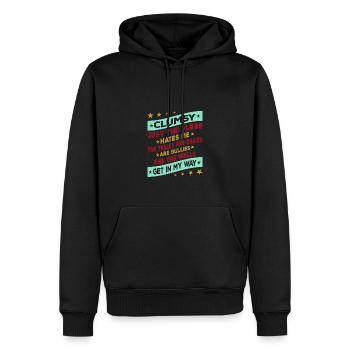 Je ne suis pas maladroit, les murs sont gênants - Sweat à capuche Premium bio Homme - noir - Devant - Nico (187cm)