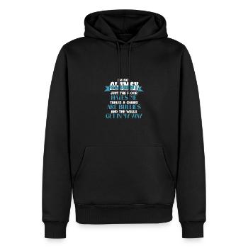Je ne suis pas maladroit, les murs sont gênants - Sweat à capuche Premium bio Homme - noir - Devant - Nico (187cm)