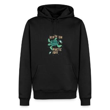 Keep The Sea Plastic Free Schildkröte Motiv - Männer Premium Bio Hoodie - Schwarz - Vorne - Nico (187cm)