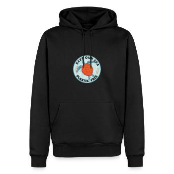 Gardez notre tortue de mer sans plastique - Sweat à capuche Premium bio Homme - noir - Devant - Nico (187cm)