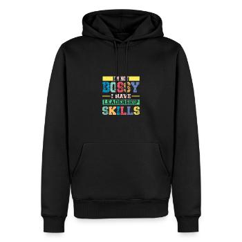 Ich Bin Nicht Herrisch Ich Habe Führungskompetenz - Männer Premium Bio Hoodie - Schwarz - Vorne - Nico (187cm)