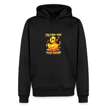 Je suis ici pour les canards de la musique - Sweat à capuche Premium bio Homme - noir - Devant - Nico (187cm)