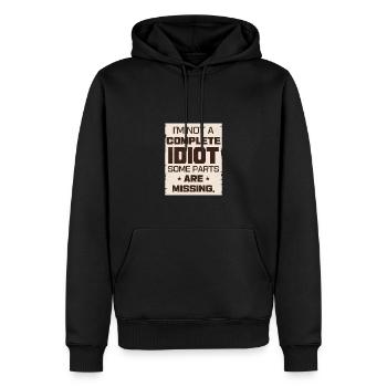 Ich Bin Kein Vollidiot Einige Teile Fehlen - Männer Premium Bio Hoodie - Schwarz - Vorne - Nico (187cm)