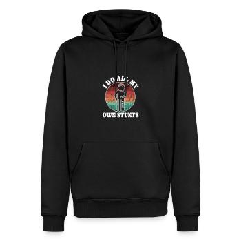 Je fais toutes mes cascades moi-même - drôle - Sweat à capuche Premium bio Homme - noir - Devant - Nico (187cm)