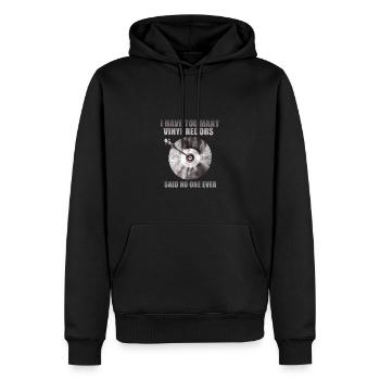 Zu Viele Vinylplatten Sagt Niemand Jemals - Männer Premium Bio Hoodie - Schwarz - Vorne - Nico (187cm)