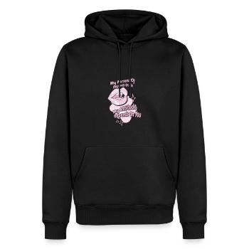 My personality depends on my attitude - Men’s Premium Organic Hoodie - black - Front - Nico (187cm)