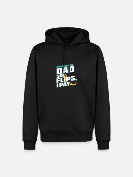 Turnen Papa Unterstützung Mit Stolz - Männer Premium Bio Hoodie - Schwarz