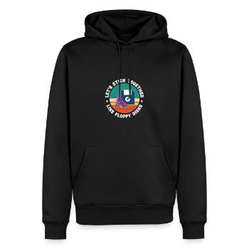 Lass Uns Zusammenhalten Wie Floppy Disks - Männer Premium Bio Hoodie - Schwarz - Vorne - Nico (187cm)