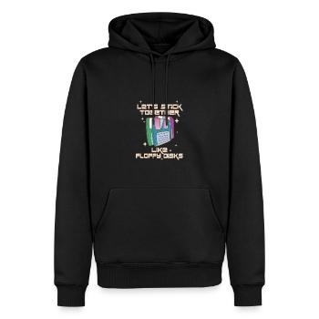 Lass Uns Zusammenhalten Wie Floppy Disks - Männer Premium Bio Hoodie - Schwarz - Vorne - Nico (187cm)