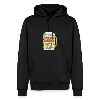 La bière est la preuve que Dieu nous aime et nous veut, - Sweat à capuche Premium bio Homme - noir - Devant - Nico (187cm)