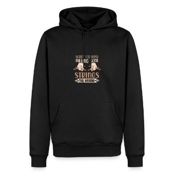 Désolé, je suis occupé à tirer quelques ficelles ce week-end - Sweat à capuche Premium bio Homme - noir - Devant - Nico (187cm)