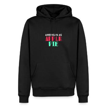 Graphique américain en tant que tarte aux pommes en rouge et vert - Sweat à capuche Premium bio Homme - noir - Devant - Nico (187cm)