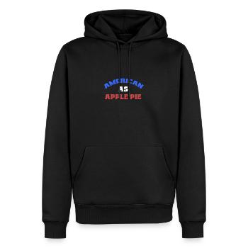 Graphique américain en tant que tarte aux pommes en rouge et vert - Sweat à capuche Premium bio Homme - noir - Devant - Nico (187cm)