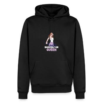 Badminton Queen - Deine Leidenschaft auf dem Platz - Männer Premium Bio Hoodie - Schwarz - Vorne - Nico (187cm)