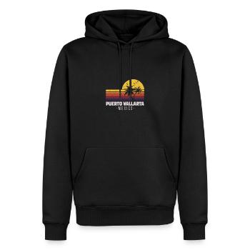 Puerta Vallarta, Mexique, Plage du coucher du soleil - Sweat à capuche Premium bio Homme - noir - Devant - Nico (187cm)