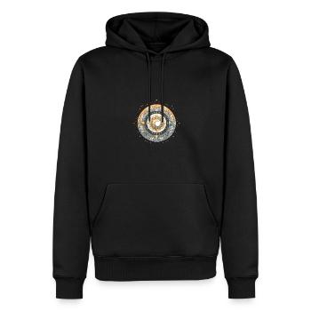 Mystischer Mond und Sonne Mandala - Männer Premium Bio Hoodie - Schwarz - Vorne - Nico (187cm)