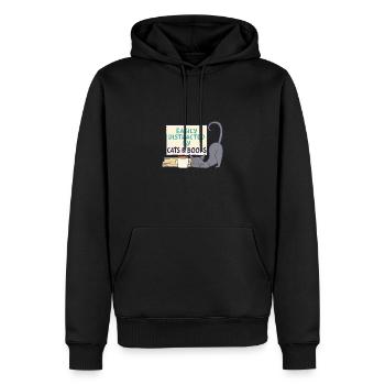 Facilement distrait par les chats et les livres - Sweat à capuche Premium bio Homme - noir - Devant - Nico (187cm)
