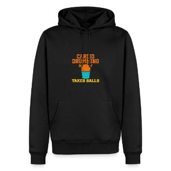 Le tambour cardio prend des balles – Motivation pour la forme physique - Sweat à capuche Premium bio Homme - noir - Devant - Nico (187cm)