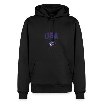 États-Unis Gymnastique Patriots Stars Feux d’artifice - Sweat à capuche Premium bio Homme - noir - Devant - Nico (187cm)