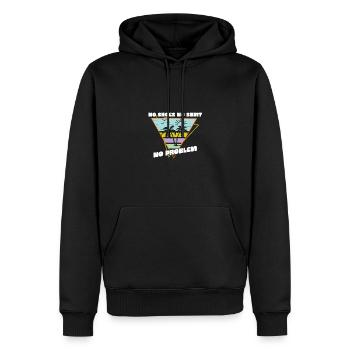 Pas de chaussures pas de chemise pas de problème Vacances d’été à la plage - Sweat à capuche Premium bio Homme - noir - Devant - Nico (187cm)