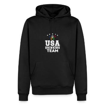 USA Drinking Team Funny Drinking Saying - Men’s Premium Organic Hoodie - black - Front - Nico (187cm)