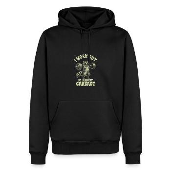 Ich Trainiere Damit Ich Müll Essen Kann - - Männer Premium Bio Hoodie - Schwarz - Vorne - Nico (187cm)