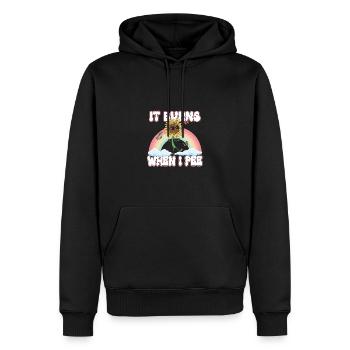 Es Brennt Wenn Ich Pinkel Lustige Sonnenblume Mit - Männer Premium Bio Hoodie - Schwarz - Vorne - Nico (187cm)