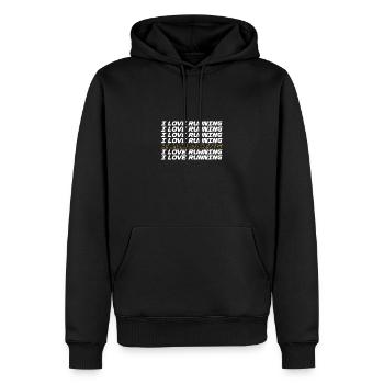 I Love Running I Am Dying Witzig Laufen Humor - Männer Premium Bio Hoodie - Schwarz - Vorne - Nico (187cm)